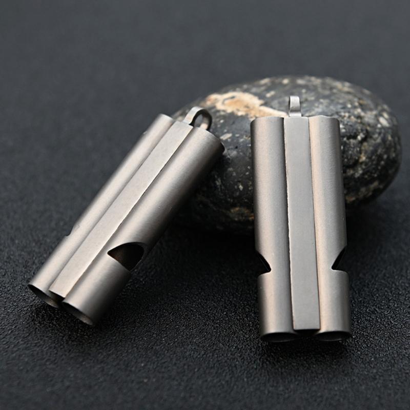 Titanium Survival Whistles Ultras Louds Outdoor Emergency Whistles Double Tube Whistles Outdoor Tool for Women Men