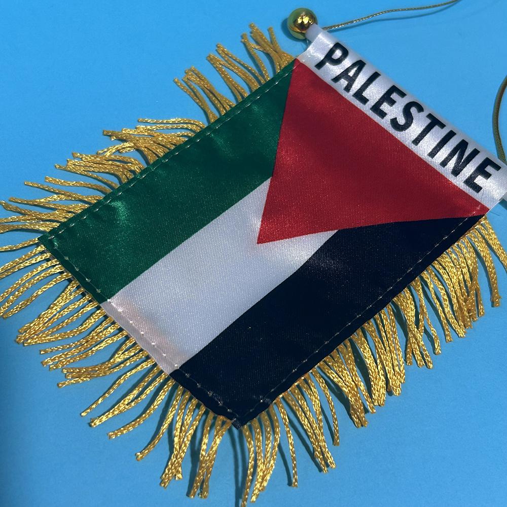 SKY FLAG Palästina Auto Fensterflagge 8*12cm Polyester beidseitig bedruckt Palästina Hänge-Wimpel Flaggen Palästina Mini Flagge