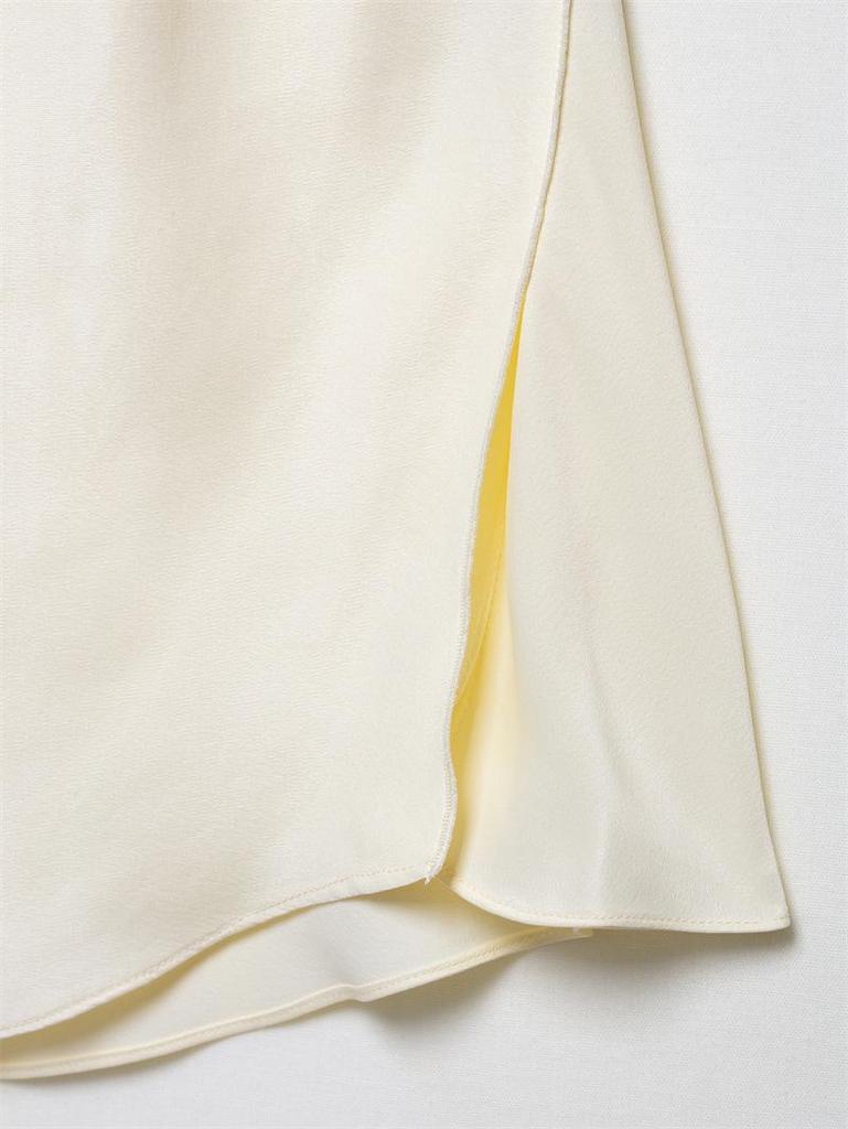 Satin Solid Color Silk Halter Neck Top + Wide Leg Pants - New European American Arrival