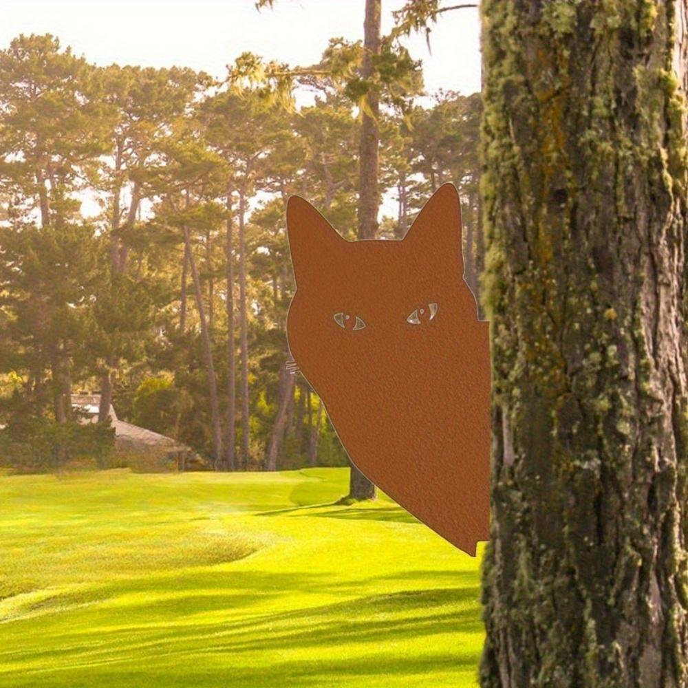 1 Stück entzückende Katzen-Gartenskulptur – unwiderstehliche Katzenskulptur als Geschenk und Rasenschmuck. Atemberaubende Iron-Art-Silhouette