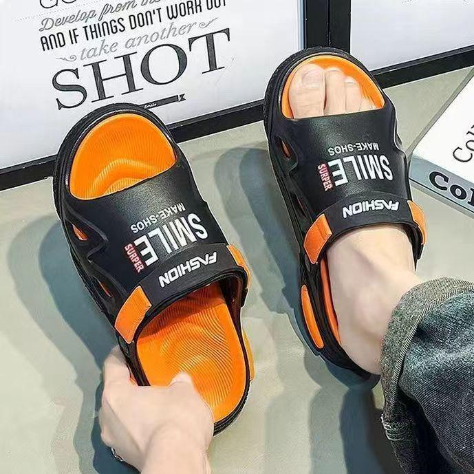 Men's Non-Slip Odorless Back-Strap Thick-Soled Slippers - Beach Sandals for Summer Outdoor Wear