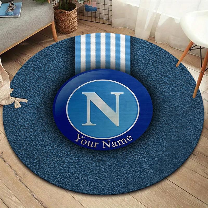 SSC Napoli Custom Name Round Area Rug,Carpet Rug for Living Room Bedroom Sofa Playroom Decor,Non-slip Floor Mat