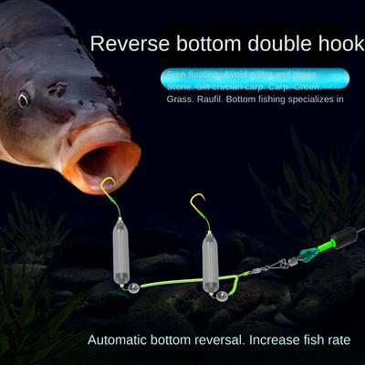 30 peças 2 tamanhos Rigs de Cabelo para Pesca Gancho flutuante Suspensão Gancho Anti Fundo para Pesca de Carpa tubo de flutuabilidade Plástico Espuma