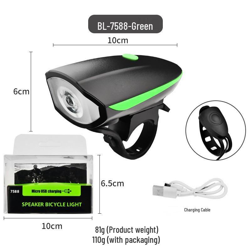 Rechargeable Waterproof Bicycle Headlight & Electric Horn for Night Riding