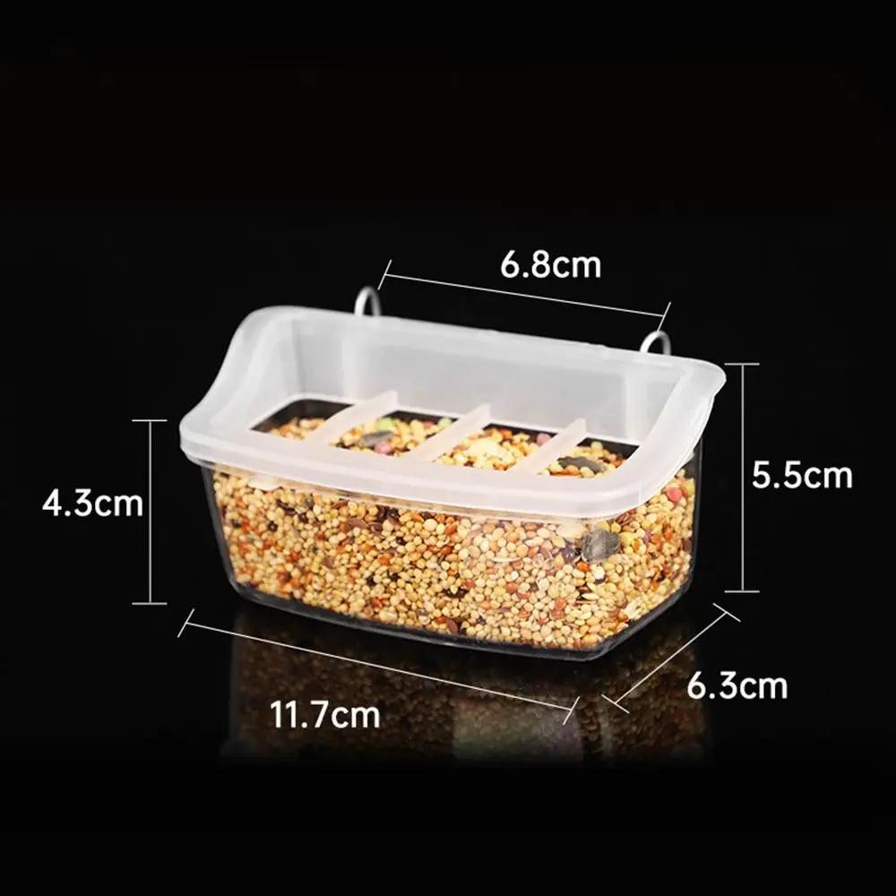Sturdy Plastic Bird Food Box Transparent Feeding Supplies Indoor Bird Feeder Bird Feeders For Cage Cage