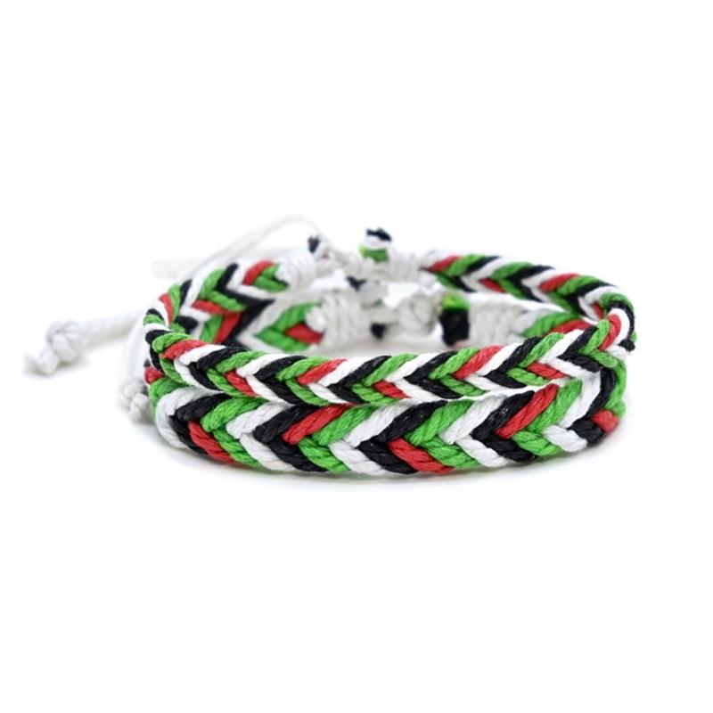 Barevný palestinský ručně vyráběný náramek Nastavitelný náramek Etnické řemeslo Suvenýr Unisex nošení Náramek Dárek pro muže