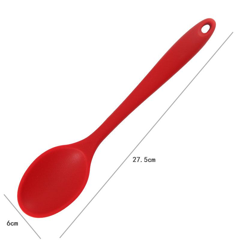 JCD 1pc Soft Silicone Food Grade Long Handled Heat-Resistant Soup Spoon For Stirring Eating Cooking Tableware Accessories