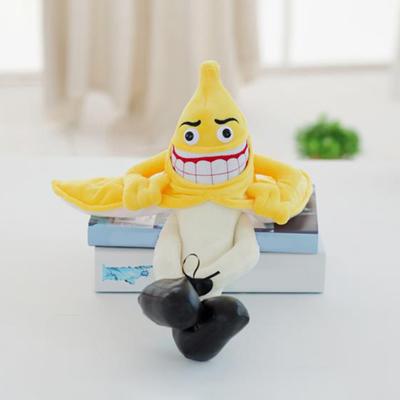 Yousheng Banana Man Stuffed Toy Funny Expression Long Legs Fruit Doll Soft Plushie Ornament PP Cotton Evil Bad Banana Man Cartoon Doll Pillow Birthday