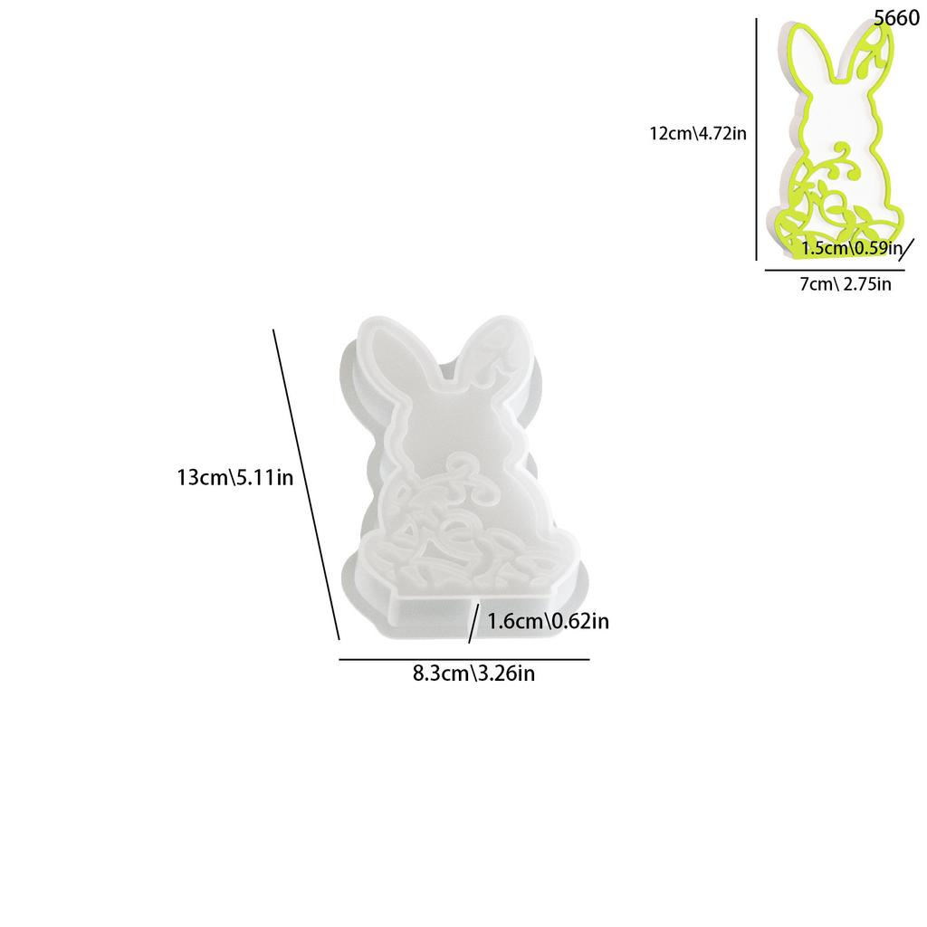 Rabbit Silicone Mold Lightweight Embossed Pattern Mold Spring Flower Mold Spring Themed For Home Decor Plaster Crafting Soap