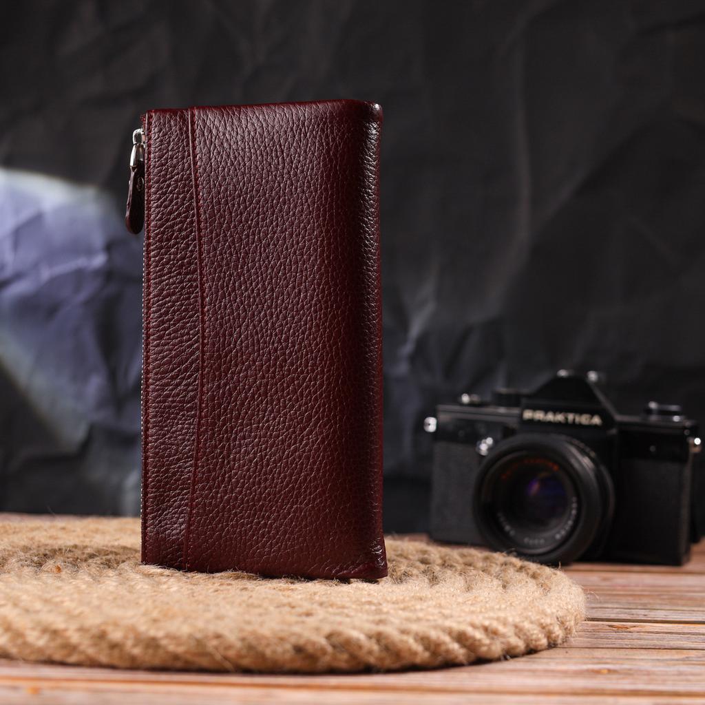 Beautiful Female Cats Made of Genuine Grained Leather CANPELLINI Wallet 21636 Burgundy