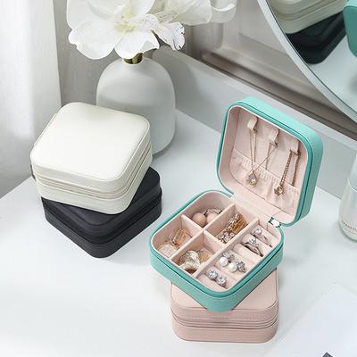Mini Schmuck-Organizer Display Reise Schmuck Reißverschlussetui Boxen Ohrringe Halskette Ring Tragbare Schmuckschatulle Klappdeckel Aufbewahrung
