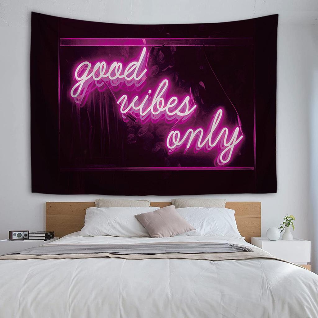VIKAMA Neon Sign Tapestry American Vintage Illuminated Wall Hanging Bedroom Dormitory Games Room Tapestry Home Decor