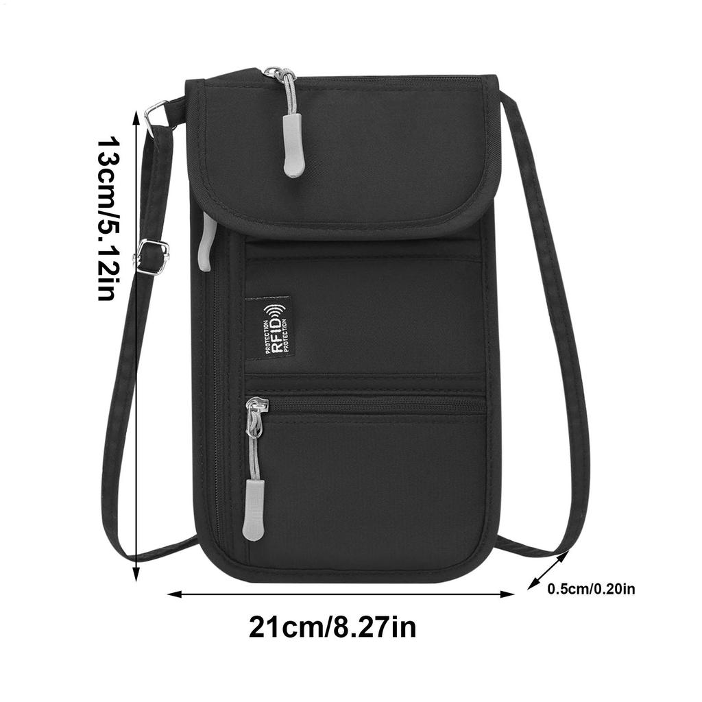 Travel Passport Holder Travel Passport Bag Anti-Theft Document Holder Card Carrier For Daily Hiking Running Vacation Business