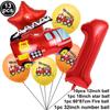 1set Fire Truck Balloons Set Red 32inch Number Balloon Flame Balloons for Baby Shower Firefighter Birthday Party Decoration