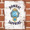 BOMBAY SAPPHIRE Metalen Borden Man Cave Bar Gin Schuur Muur Garage Poster Blikbord VK Aluminium