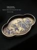 Tea Art Song Style Antique Pure Copper Painted Pot Tray Handmade Brass Pot Mat Copper Tea Tray Dry Teapot Platform Tea Table