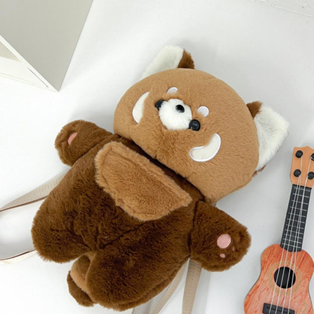 Shoulder Raccoon Plush Bag Large Capacity Sleepy Doll Bag Funny Little Panda Backpack Doll  Women