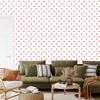 Hearts Wallpaper White and Coral 50x1000