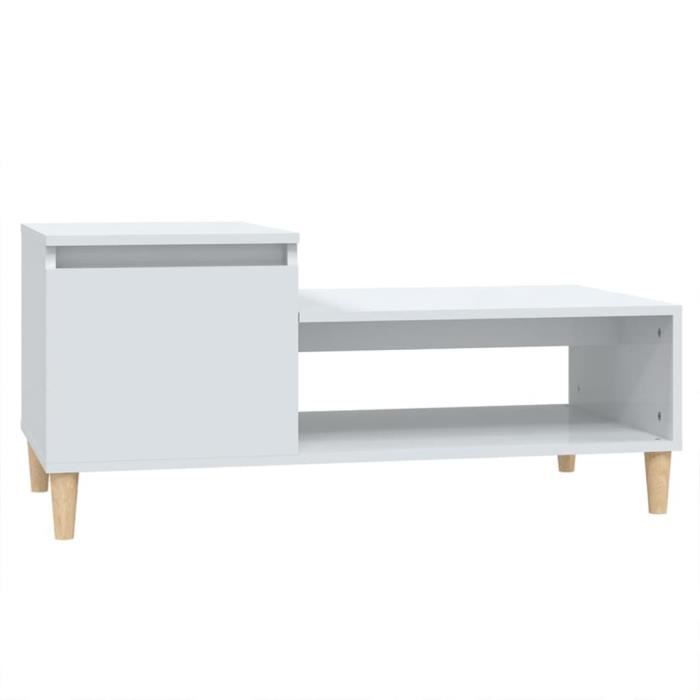 821126 vidaXL Coffee Table High Gloss White 100x50x45 Cm Engineered Wood