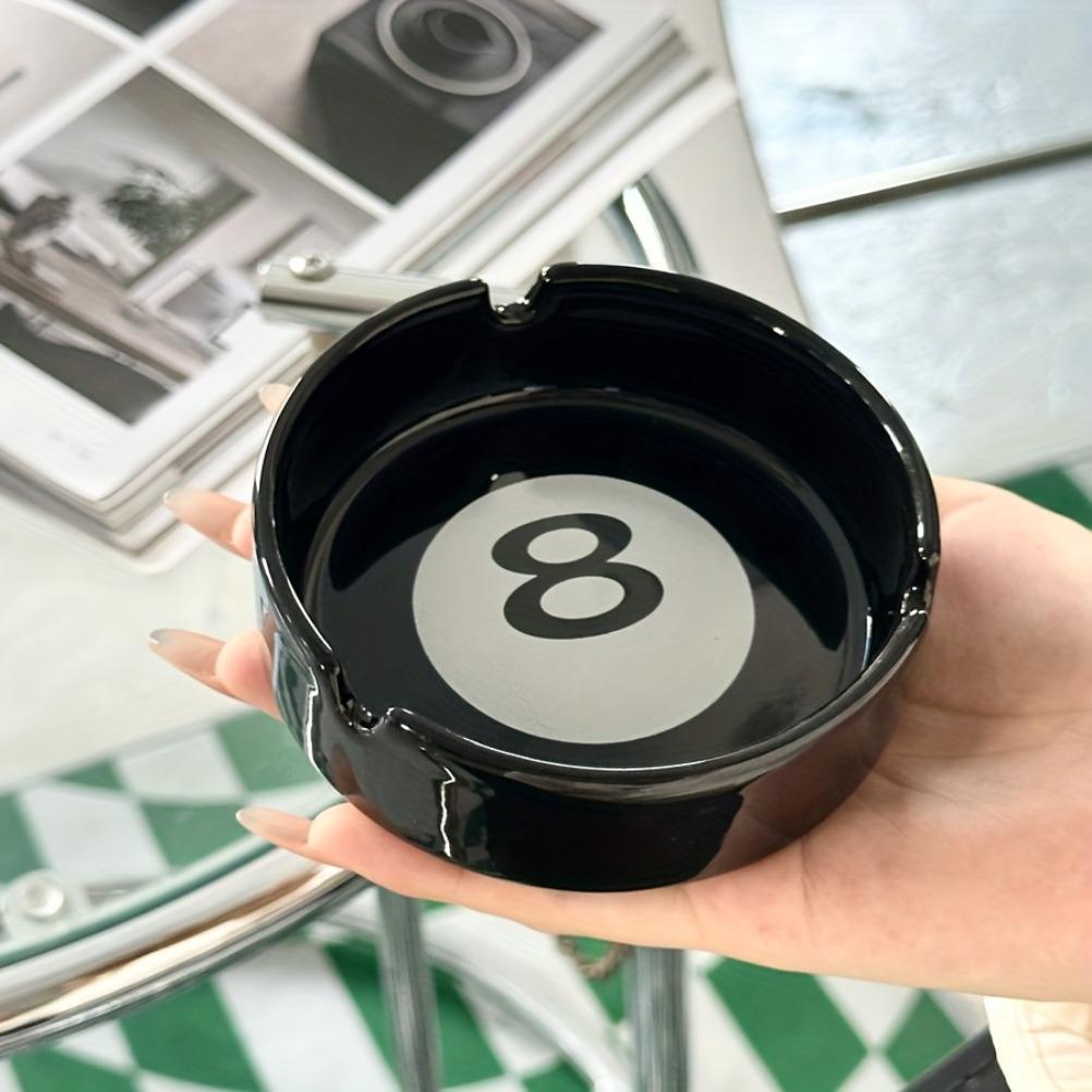 Creative Black 8-round Ceramic Ashtray Home Bar Ashtray Outdoor Party Ashtrays Home Decoration Ideal Gift