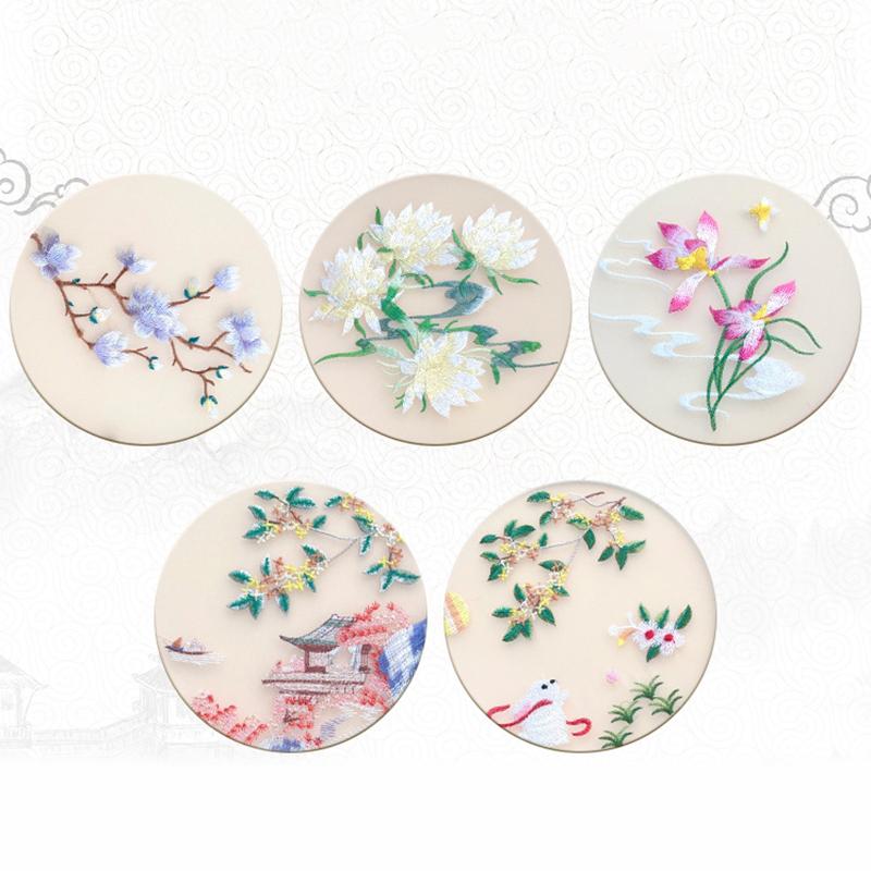 Chinese Ancient Style Round Fan Silk Embroidered Cheongsam Fan Dance Performance Photography Props Home Decor
