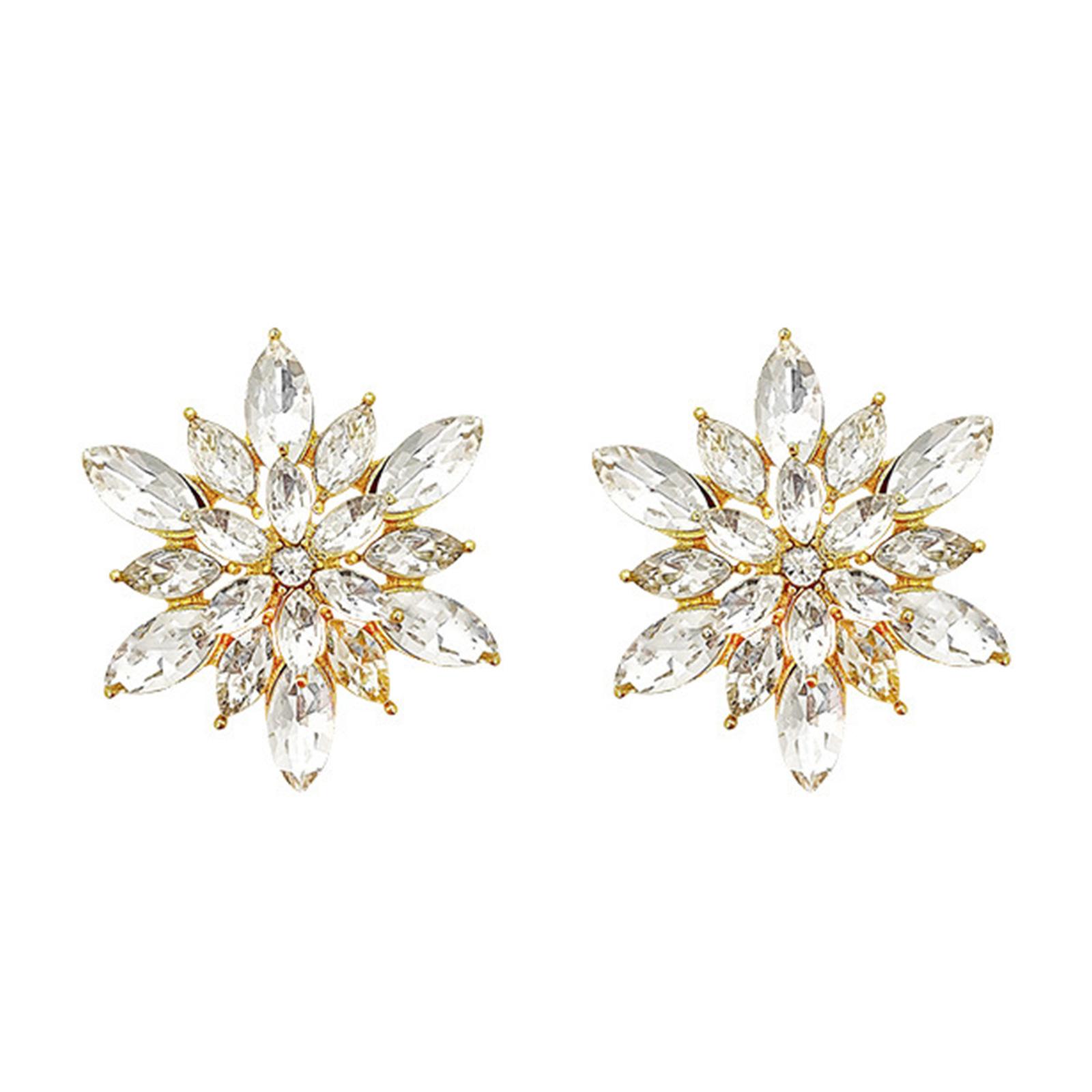 

Серьги-гвоздики с многослойными цветами и сверкающими стразами, серебряные серьги-иглы, модные украшения, элегантные аксессуары для вечеринок