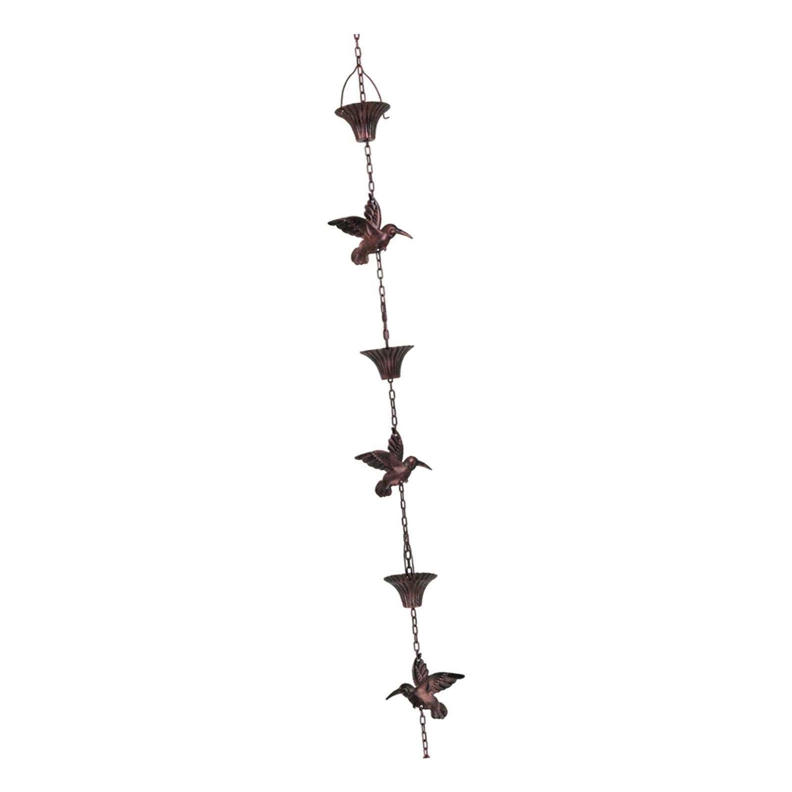 

Rain Chain Metal Decorative Rainwater Catcher Rainchain Rain Gutter Chain Hanging for Outside Villas House Garden Rainwater бронзовый