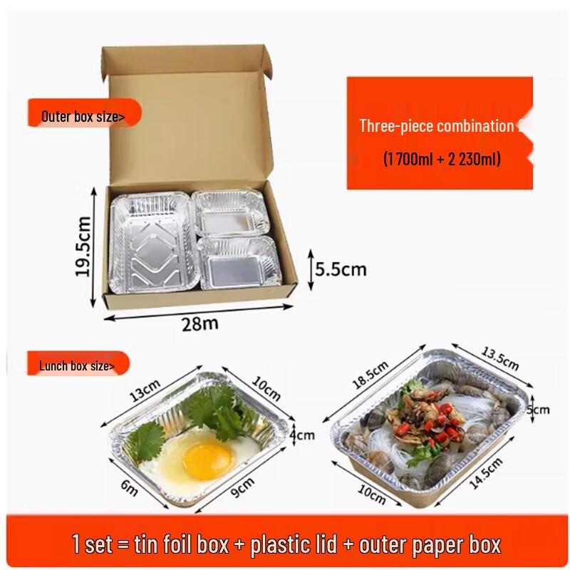 Premium Aluminum Foil 3-Compartment Meal Prep Containers with Lids