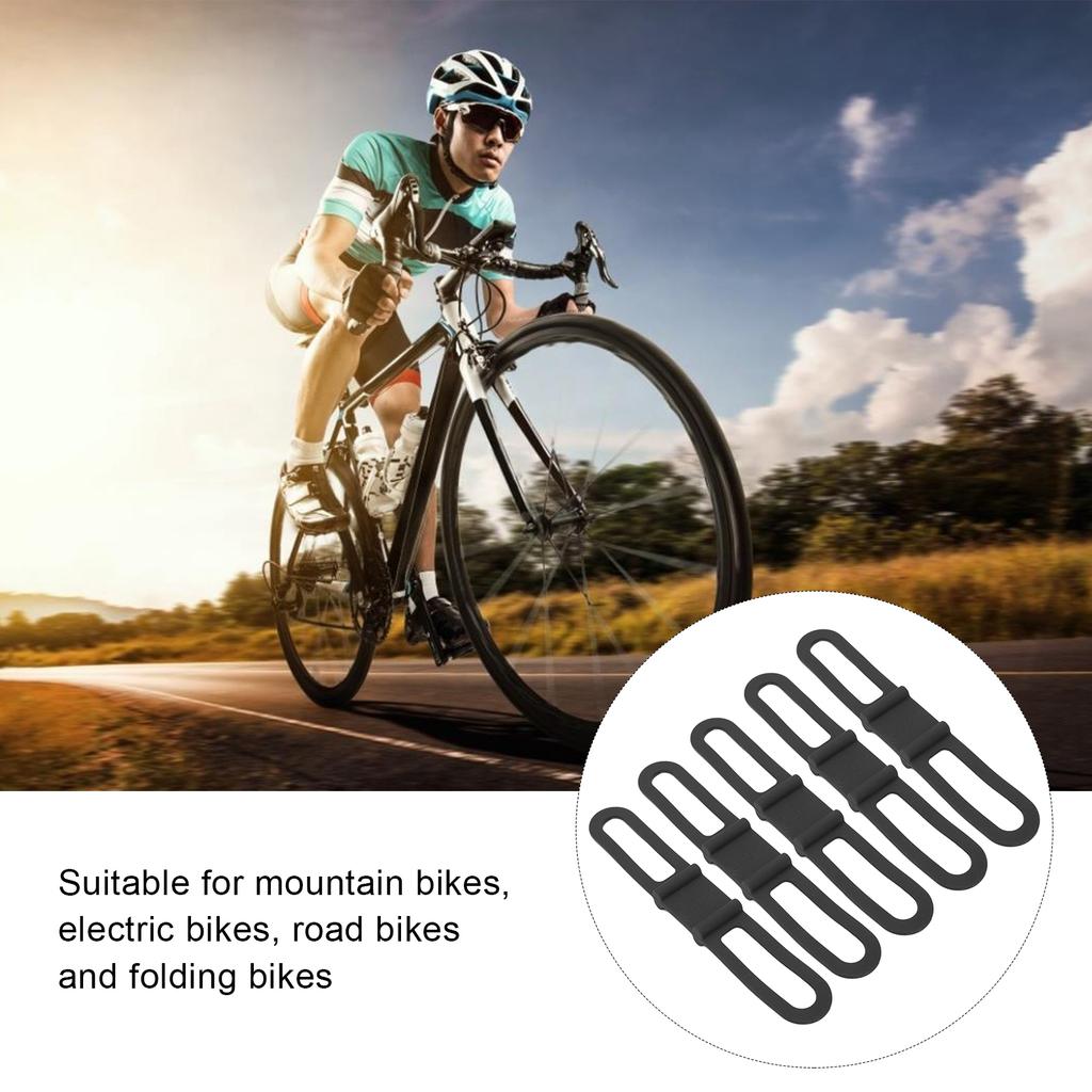 DUUTI 5 Stück Fahrrad Silikonband Cycling Taschenlampe Lenkerhalter Halter Mehrzweck Fahrradgurte zum FahrenSchwarz