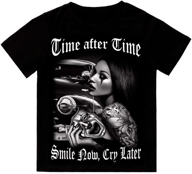 Time After Time Smile Now Cry Later Mens Heavyweight T-Shirt Shaka Wear Tee XS