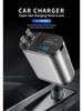 100W Digital Display Fast Charging USB Car Cigarette Lighter Splitter with Four Ports
