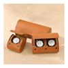 Used Oirlv Watch Case for 2 Watches, PU Leather, Cylindrical, Lightweight, Compact, for Couples, Brown