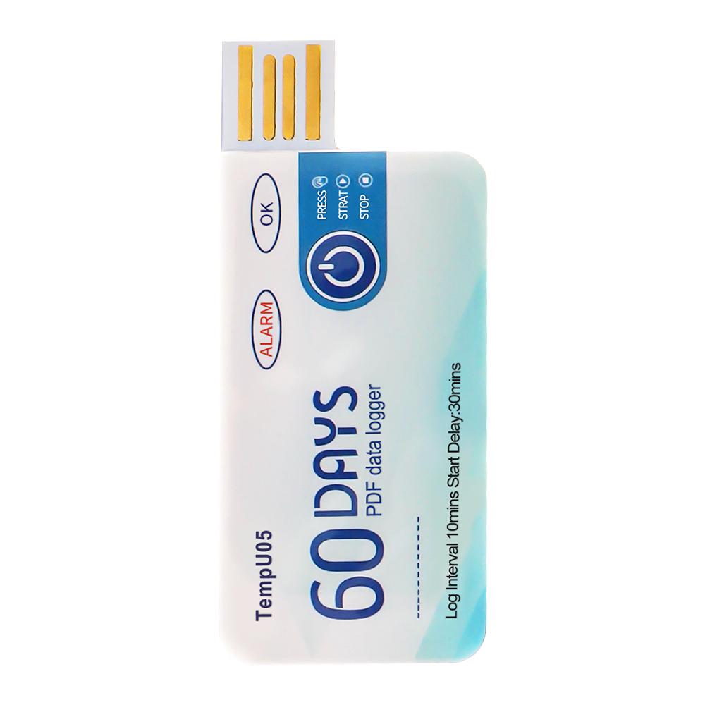 TempU05 Temperature Data Logger 10000 Points USB Report 60 90 Days USB  Disposable Recorder Temperature Analyzer for Cold Chain