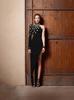 European & American High-End Sexy One-Shoulder Studded Bandage Dress - Long-Sleeved, Slim-Fitting, Luxurious.