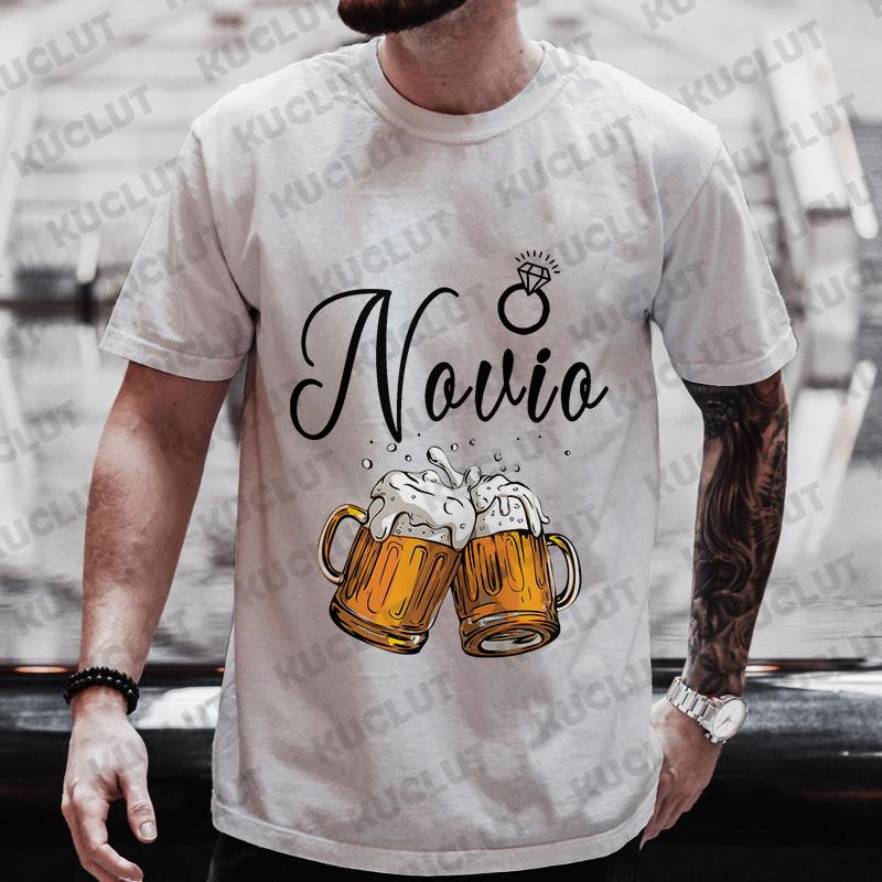 Spanish Evg Team Groom Man T-shirt Boyfriend Single Farewell Oversized Clothing Bachelor Party Beer Graphic Tops Wedding Tees