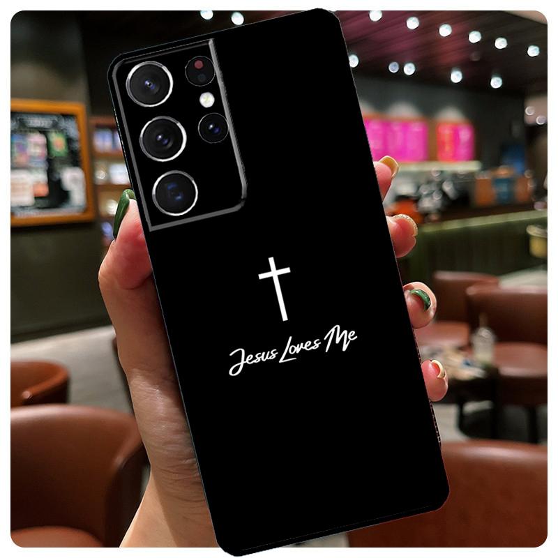 Jesus Cross Phone Case For Samsung Galaxy S23 Ultra S21 S22 S24 S25 Ultra S9 S10 Plus S24 S25 FE Cover