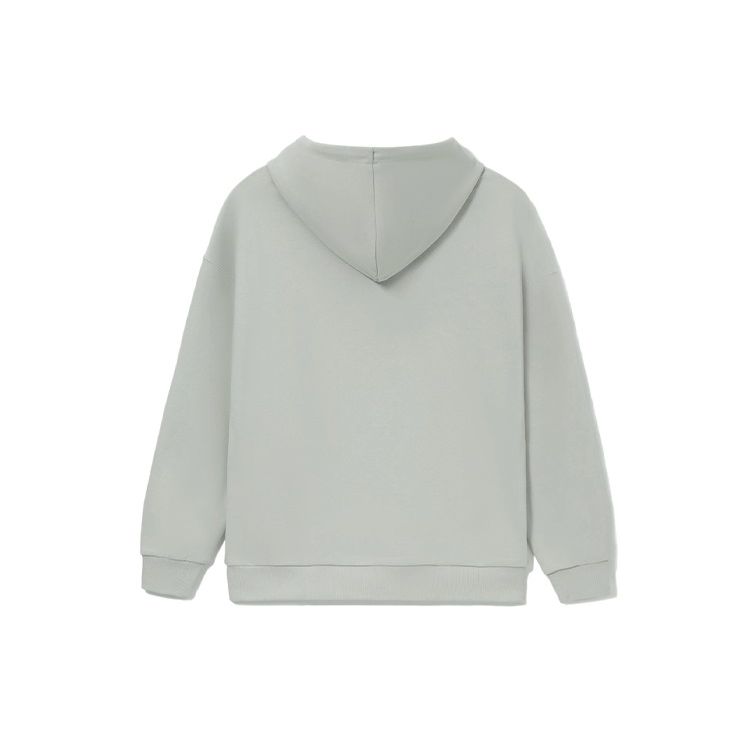 Li Ning Lingzhi Series Logo Print Loose Hoodie Men Hoodies Gray AWDRF51-4