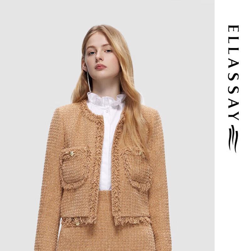 

ELLASSAY Women s Elegant Round Neck Short Jacket L