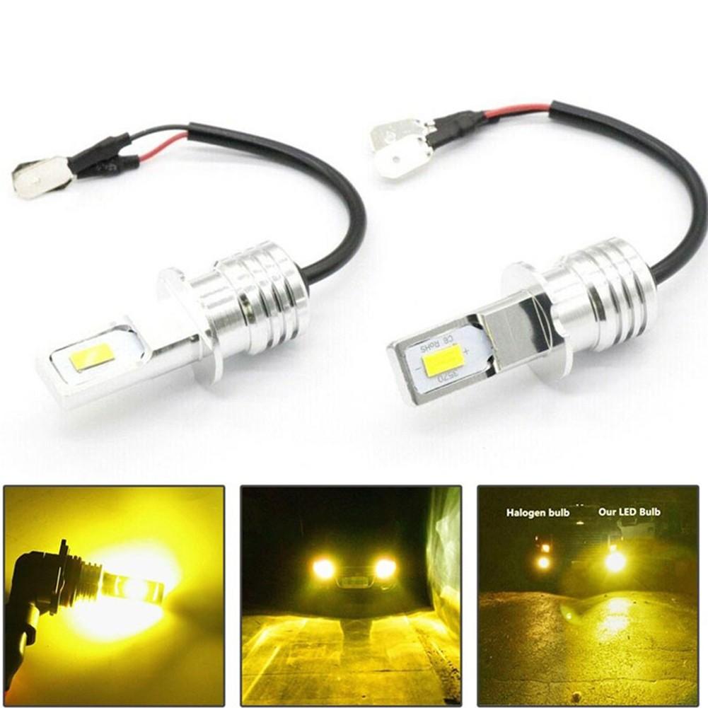 80W Fog Light Bulb Aluminum Alloy H3 LED Yellow Light