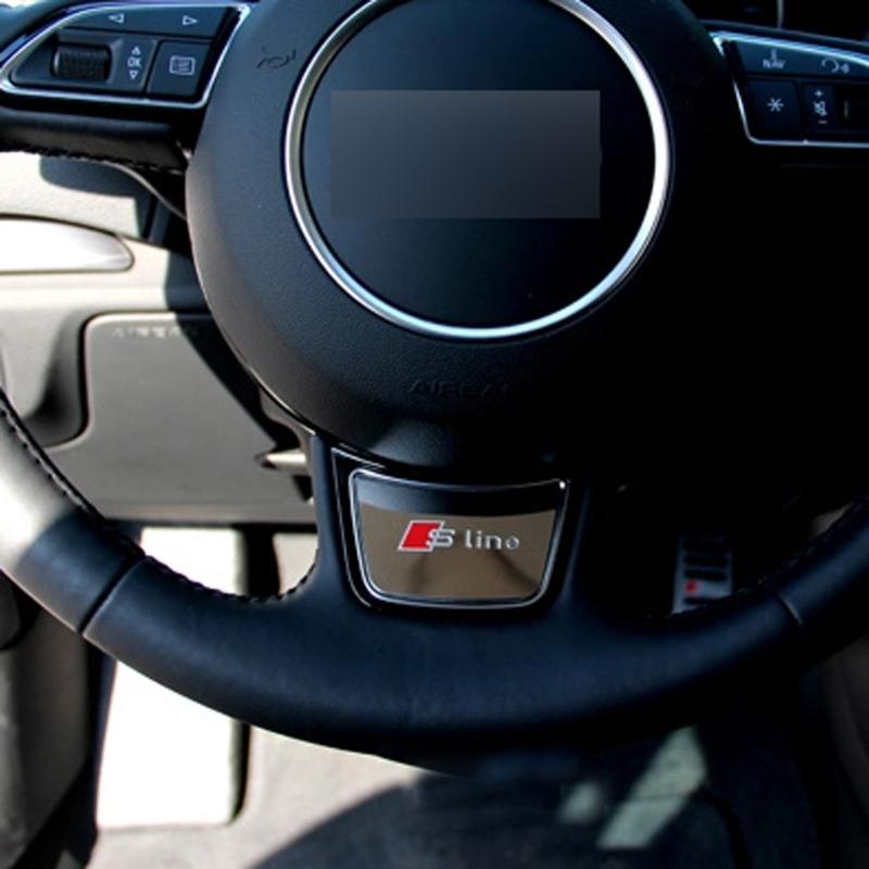 AUDI Steering Wheel 3D Sticker Emblem Decoration Metal Badge S-line AUDI Steering Wheel 3D Sticker Emblem Decoration Metal Badge S-line