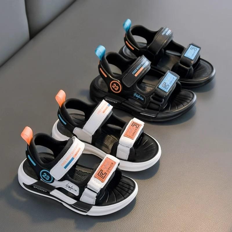 Genuine Leather Soft Sole Kids Sandals Lightweight Beach Sports Shoes for Big Boys Girls Summer