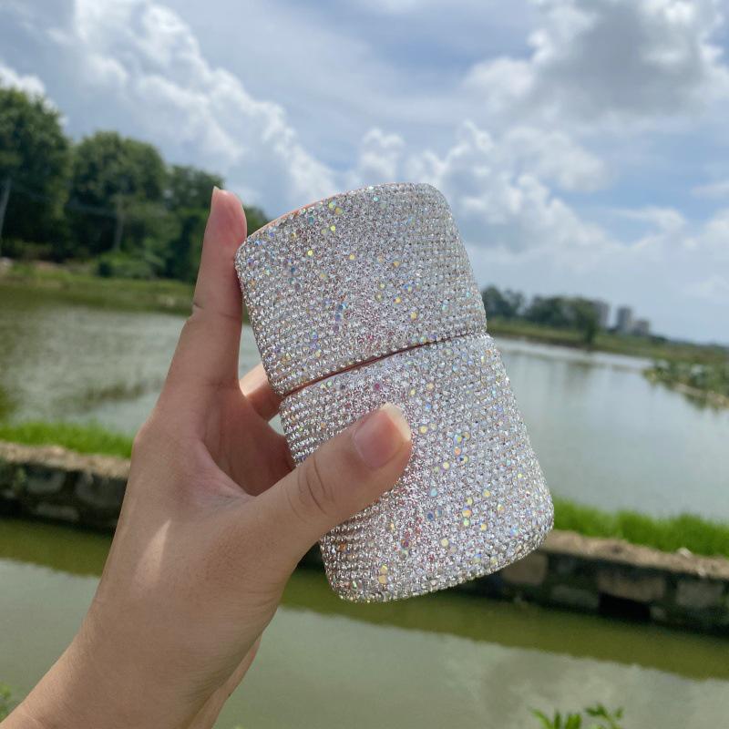 

Портативный набор кистей для макияжа с инкрустацией бриллиантами и пыленепроницаемой крышкой - Органайзер для пудры, теней для век, тональной основы для европейского и американского рынков