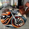 3D Retro Vintage Motorcycle Cartoon Round Area Carpet Rug for Living Room Bedroom Kid Playroom Decor,Pet Area Rug Non-slip Gift