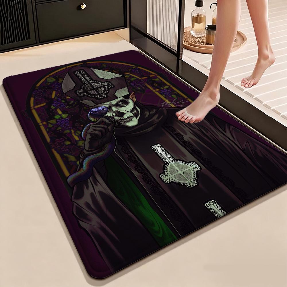 Dark Gothic Skeleton Bishop Rectangular Rug Soft Nonslip Carpet For Hallway Doorway Kitchen Home Decor Great Holiday Gift