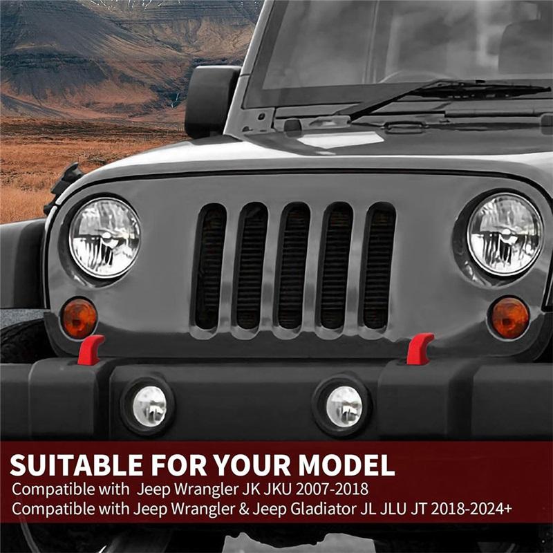 2Pcs Tow Hook Cover Protector Sleeve for Jeep Wrangler JK JL JT 07-23 Front Bumper Buffer Block