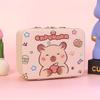 New Large Capacity Simplicity Square PU Leather Makeup Organizer Portable Women Bathroom Cosmetic Storage Bag Washbag