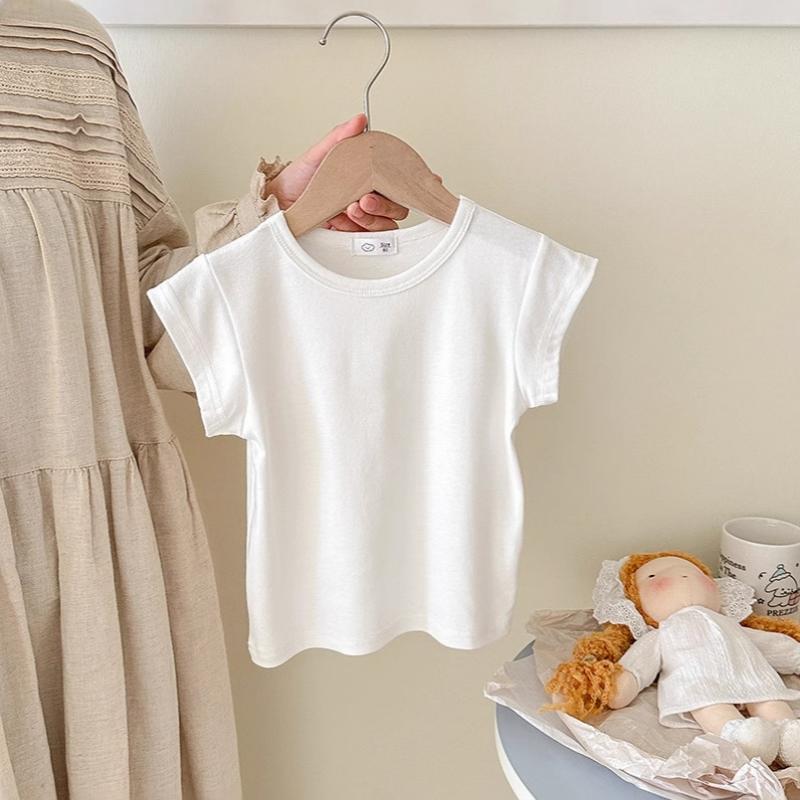 Summer Girls T-shirt Light and Thin Stripe Short Sleeved Shirt for Boys Slimming Casual Top for Children's Clothing