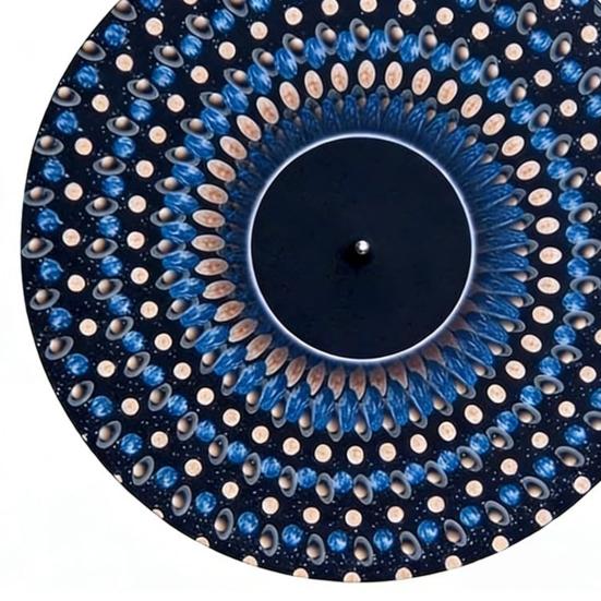 1/2Pcs Animated Zoetrope Slipmat 12-inch Optical Illusion Turntable Mat Animated Vinyl Slipmat with Zoetrope Motion Effect Kinetic Mat