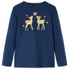 Children's Long-Sleeved T-Shirt, Navy Blue, 128