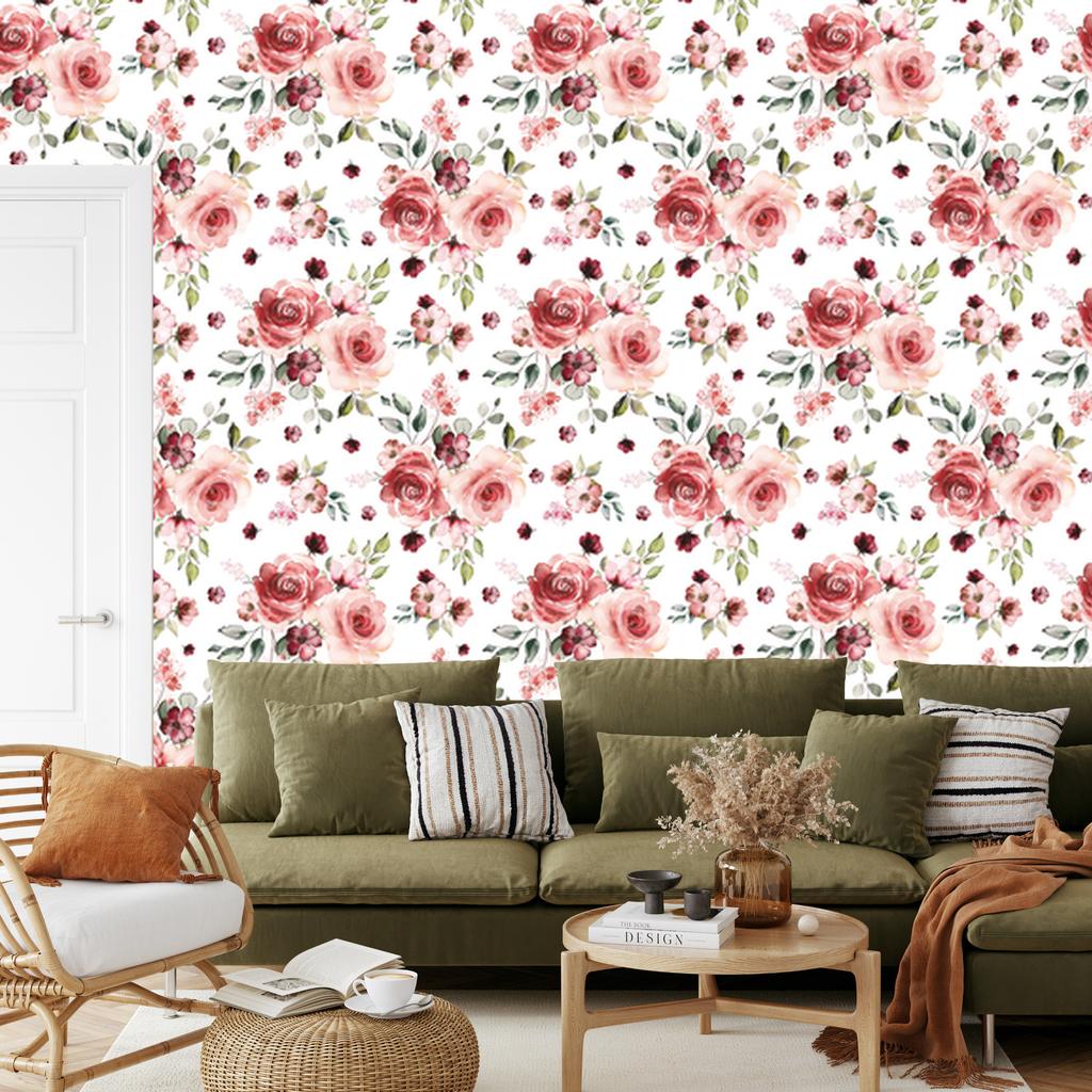 Colorful Roses Wallpaper for Living Room and Bedroom 50x1000